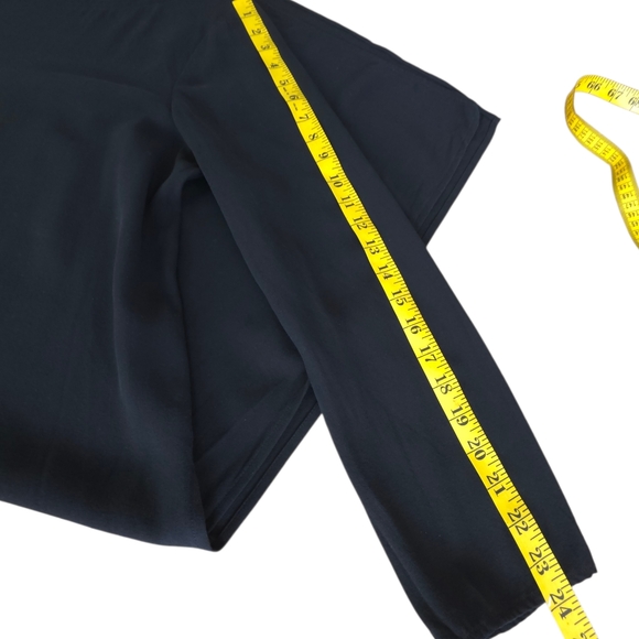 Eileen Fisher Georgette Crepe Bateau Tunic Dress 100% Silk Size M Black - Picture 16 of 16